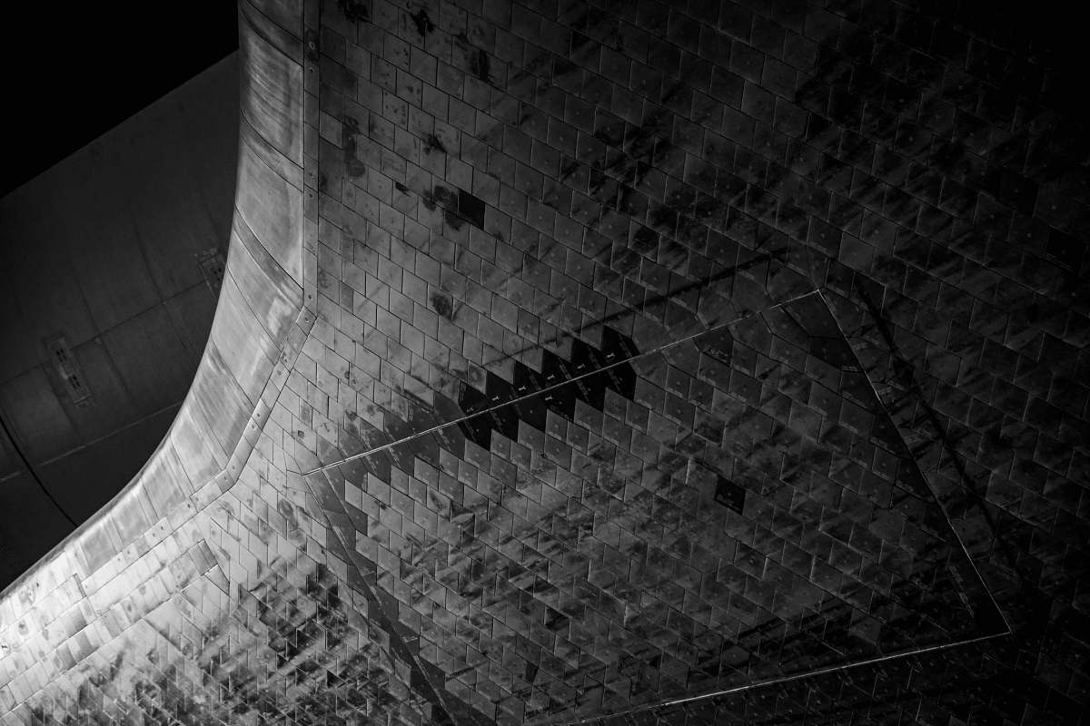 black-and-white grayscale photo of brick wall brick